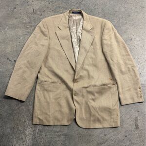 Vtg Chaps Ralph Lauren Men's Silk Tan Blazer Size 44R Career‎ Business Casual